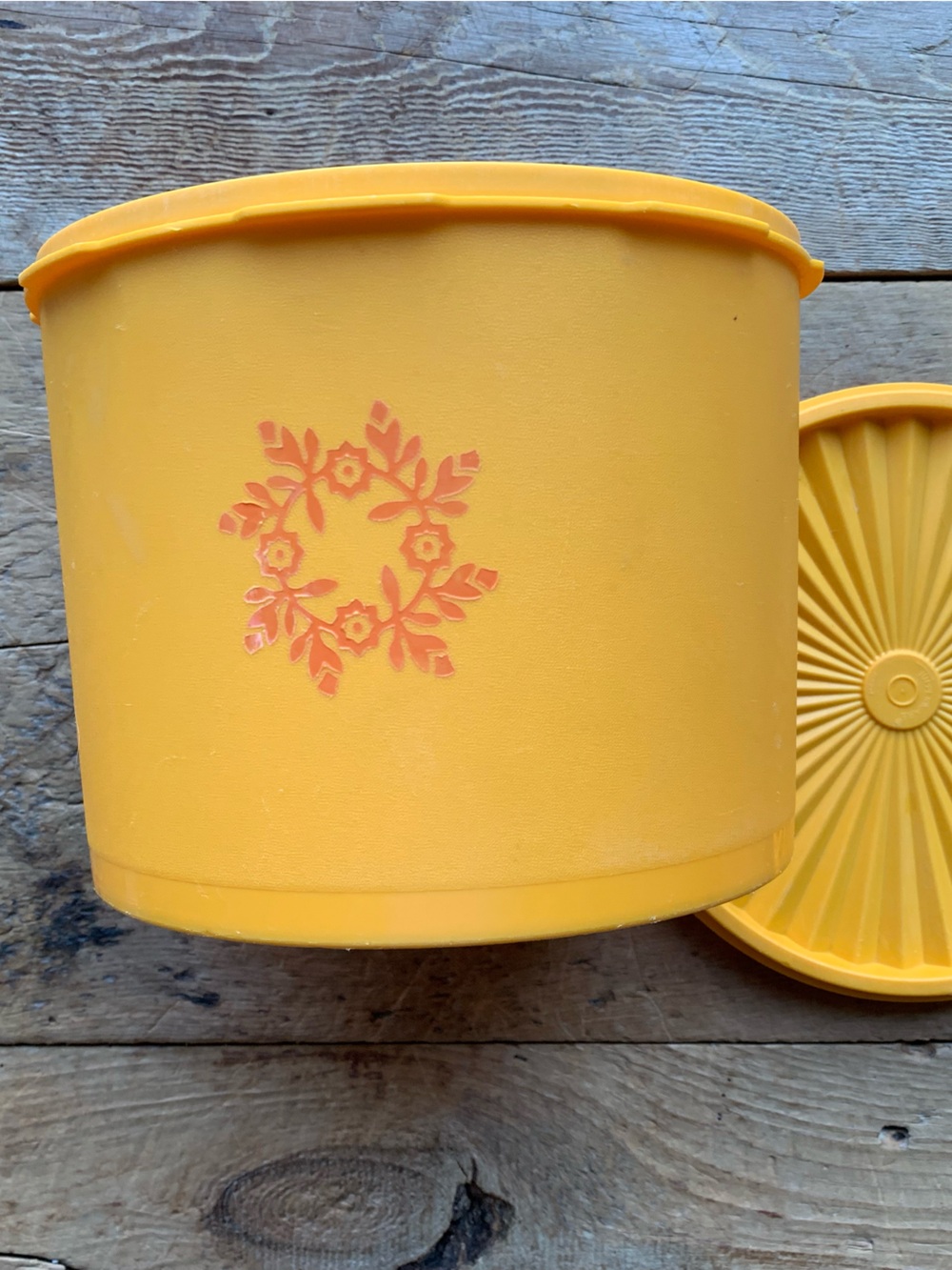 Vintage Tupperware Servalier Canister in Harvest Yellow